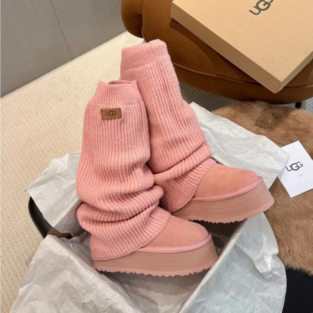 UGG Classic Mini Dipper Legwarmer Boot Pink Dawn women size 9 style 1178990-PDW - Picture 2 of 8